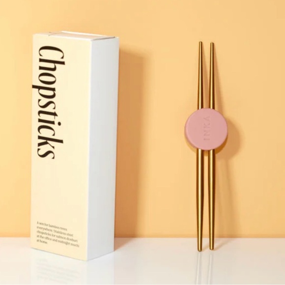 Set of 4 Stainless Steel Chopsticks with your choice color (Inka Brand) NEW - Picture 2 of 7